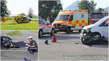Nach Zusammenstoß mit Transporter: Schwer verletzter Motorradfahrer mit „Christoph 1“ in Klinik gebracht