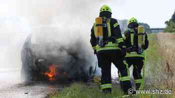 Abfahrt Schenefeld: Feuer im Motorraum – Auto brennt auf der A23 aus - shz.de