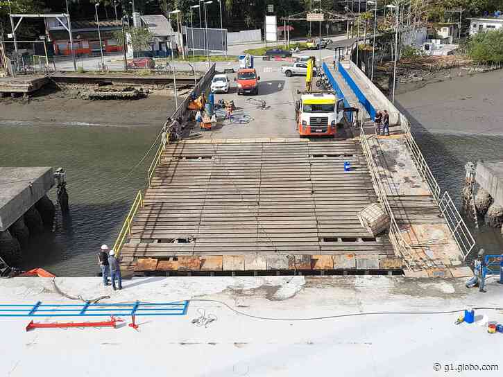 Travessia de balsas entre Bertioga e Guarujá continua paralisada e depende de inspeção antes de ser liberada - Globo