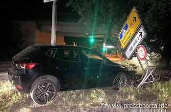 POL-PPWP: Unfallauto hängt fest - Fahrer flüchtet