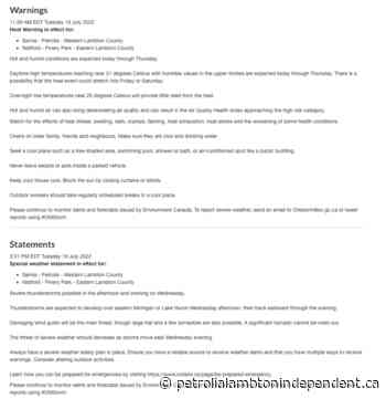 Environment Canada special weather statement for Sarnia-Lambton - petrolialambtonindependent.ca