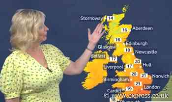 BBC Weather: Carol Kirkwood forecasts sweltering week as mercury soars to 30C - Express