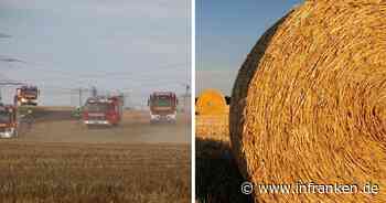 Wirsberg: Brennende Strohballen entzünden Feld - 22 Feuerwehren und etliche Bauern bekämpfen Großbrand