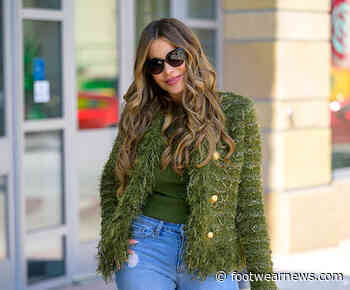 Sofia Vergara Elevates Distressed Jeans With Sleek Strappy Stiletto Sandals for ‘America’s Got Talent’ Arrival - Footwear News