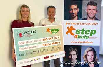step4help 2022: Schön Helfen und Schön Kliniken erlaufen zusammen 158.603,97 Euro für den guten Zweck