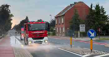 Brandweer ruimt oliespoor op Grote Steenweg | Lede | hln.be - Het Laatste Nieuws