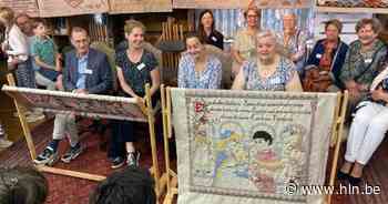 Erika Vlieghe borduurt coronavirus op Tapijt van Assenede - Het Laatste Nieuws