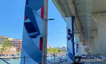 I piloni dell'Asse Attrezzato trasformati in opera d'arte dal writer Peeta - AbruzzoLive