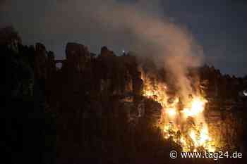 Dresden: Großbrand unterhalb der Bastei - Polizei fahndet nach rotem Sprinter! - TAG24