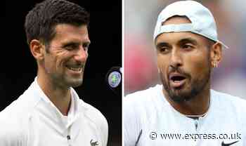Nick Kyrgios bantered by Novak Djokovic over Tsitsipas antics on Wimbledon practice courts - Express