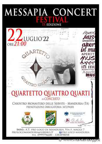 MANDURIA - Domani sera la nona edizione del Messapia Concert Festival della Pro Loco di Manduria - ManduriaOggi