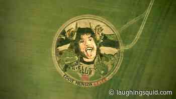 A Crop Circle Tribute to Eddie Munson of 'Stranger Things In a Field 'Somewhere in Indiana' - Laughing Squid