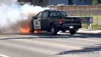 Calgary police truck catches fire, electrical issue suspected | CTV News - CTV News Calgary
