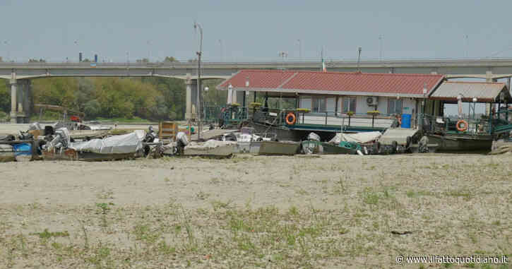 Siccità, il Po è in secca: decine di barche bloccate in provincia di Rovigo – Video