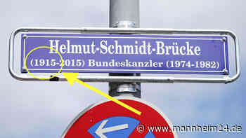 Mannheim: Mega-Klops auf Schild der Helmut-Schmidt-Brücke – Stadt hat noch immer keinen Ersatz - mannheim24.de