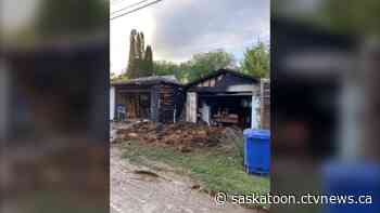 Double garage fire in Saskatoon causes $70,000 in estimated damages