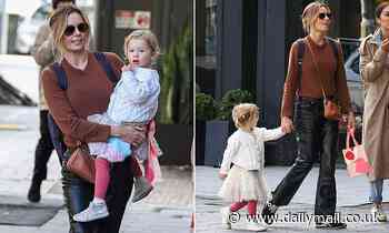 Today show's Allison Langdon wears leather pants and a $1,990 designer bag while shopping in Sydney - Daily Mail