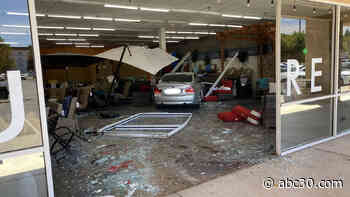 Car smashes into Clovis furniture store, no injuries reported, police say
