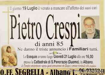 Albano Laziale piange Pietro Crespi, stimato professore del liceo “Foscolo” - ilmamilio.it - L'informazione dei Castelli romani