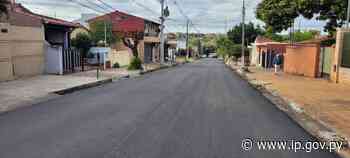 Asfaltan calles de Lambaré para mejorar la vialidad en la zona del arroyo Sosa - - ip.gov.py