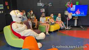 Kids at Children's Minnesota played Bingo with Krypto the Superdog