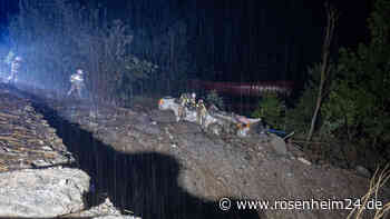 Murenabgänge, Überschwemmungen und Wasserschäden nach Unwetter im Stubaital in Tirol am Freitag
