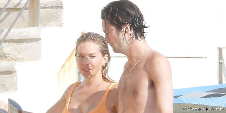Sienna Miller Dives Off A Ladder During Swim in St. Tropez With Oli Green