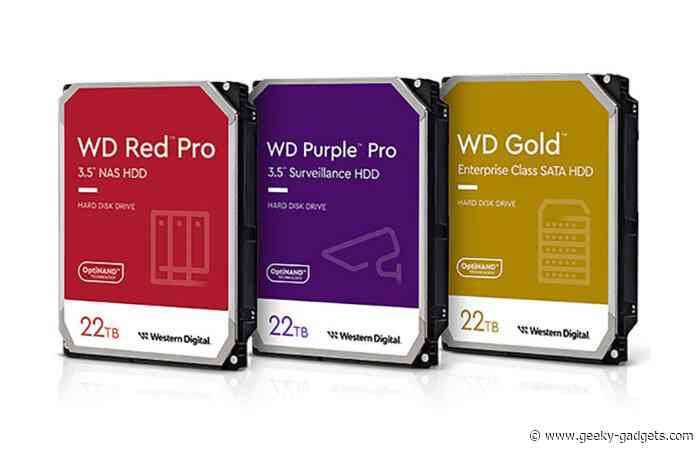 22TB HDD now available in WD Gold, Red Pro and Purple Pro