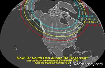 Monitoring the Kp Index to See How Far South Aurora Travels for Forecast Moderate Geomagnetic Storm Impacting Earth Now - Weatherboy