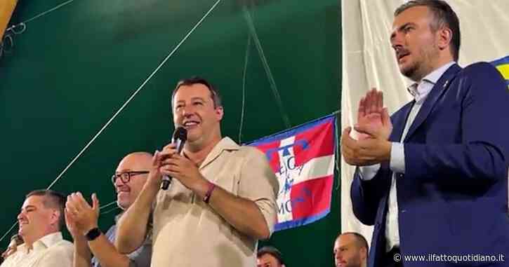 Salvini al comizio senza barba: “Una promessa che ho fatto a un amico. Che si chiama Silvio…”