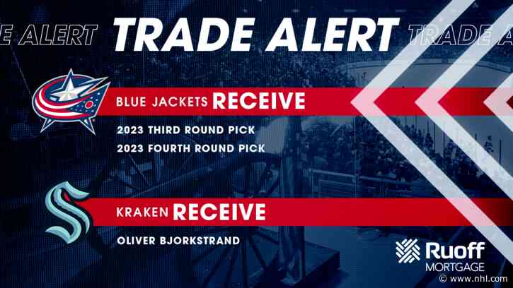 CBJ acquire draft picks from Seattle in exchange for Oliver Bjorkstrand - NHL.com