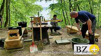 Adenstedter bauen zweite Sitzbank am Auflandeteich - Braunschweiger Zeitung