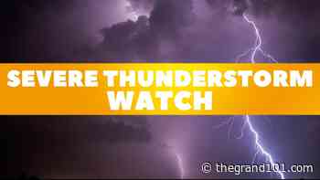 Severe Thunderstorm Watch in Effect for Centre Wellington and Wellington County - Grand 101.1 FM