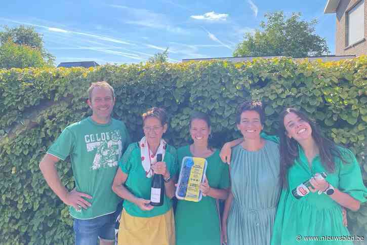 Nijlense familie viert groene Wout (Jumbo-Visma): “Met Jumbo-mosselen en groene fles champagne”