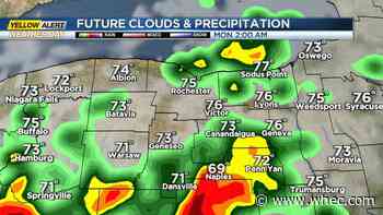 <p style="margin:0in 0in 0.0001pt">Yellow Alert: scattered storms continue overnight