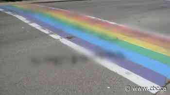 Rainbow crosswalk in Warman, Sask., defaced with homophobic slurs - CBC.ca