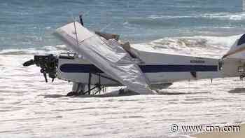 Video shows plane crash into ocean near crowded beach