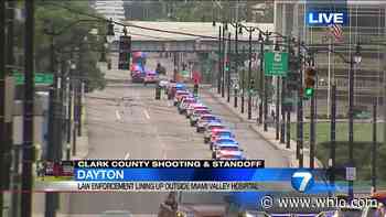 VIDEO: Large police procession leaves Miami Valley Hospital after death of Clark County deputy - WHIO