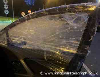 Motorist stopped for driving with cling film on car window