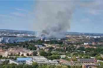 Gallions Reach Park Thamesmead: Grass fire  