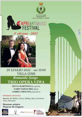 Romantic songs con il Trio Opera Viwa a Villa Lysis per un nuovo appuntamento del "Capri Art Music Festival" - Capri News
