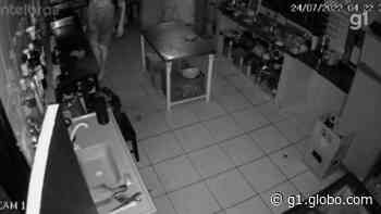 Ladrão quebra telhado de lanchonete para furtar bebidas em Piraju; vídeo - Globo