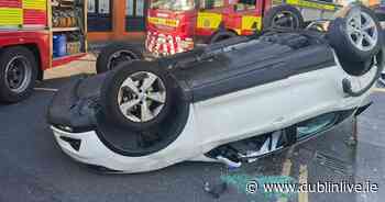 Shocking photo shows aftermath of roll-over crash in Dublin city centre - Dublin Live