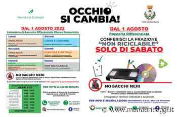 MANDURIA - Dal primo agosto la parte non riciclabile dei rifiuti sarà raccolta solo il sabato - ManduriaOggi