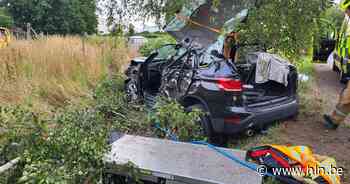 Wagen crasht tegen boom in Mellestraat en duikt gracht in - Het Laatste Nieuws