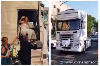 Adrano, nozze originali: la carrozza della sposa è una motrice del camion (VIDEO) - Corriere Etneo - Corriere Etneo