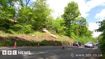Preston: A59 closed at Brockholes Brow for embankment stabilisation
