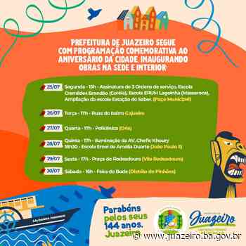 Programação comemorativa aos 144 anos de Juazeiro traz esta semana: entrega da nova Policlínica, ruas pavimentadas, reforma de praça e escola e ainda assinaturas de Ordens de Serviço - Prefeitura de Juazeiro (.gov)