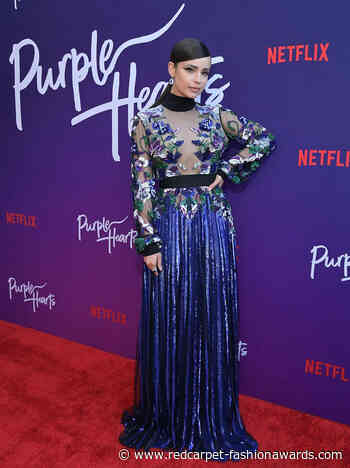 Sofia Carson Wore Elie Saab To The 'Purple Hearts' Screening - Red Carpet Fashion Awards