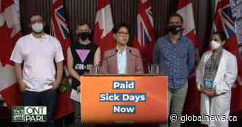 Ontario NDP calls for permanent paid sick days program to fight monkeypox